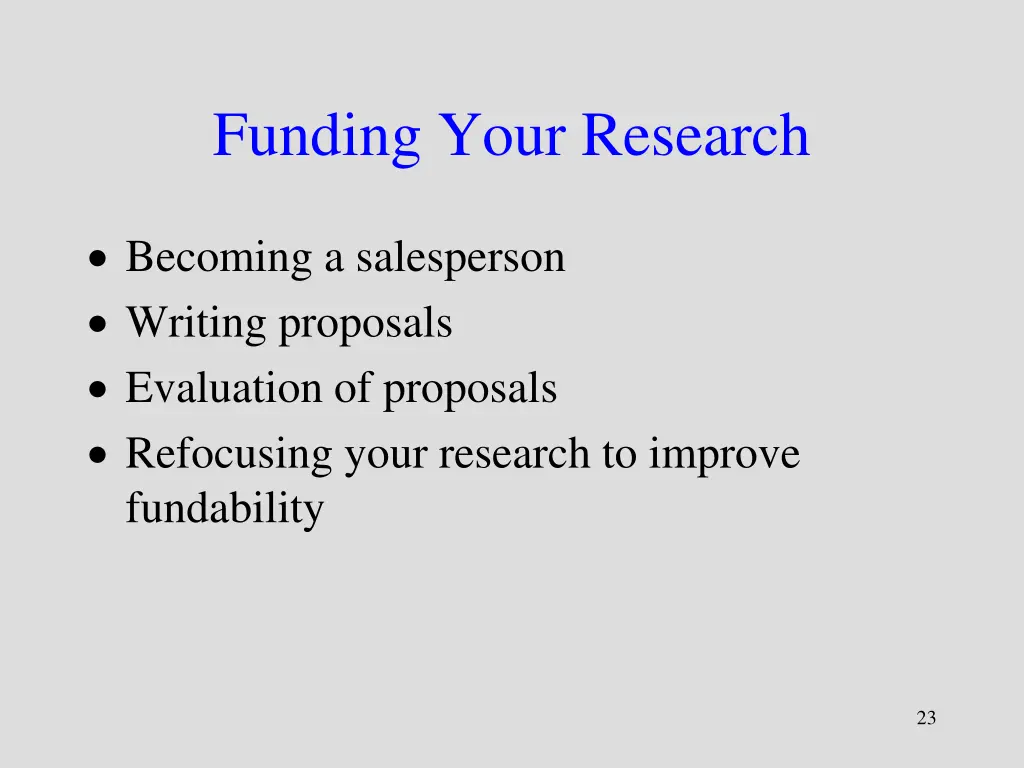 funding your research