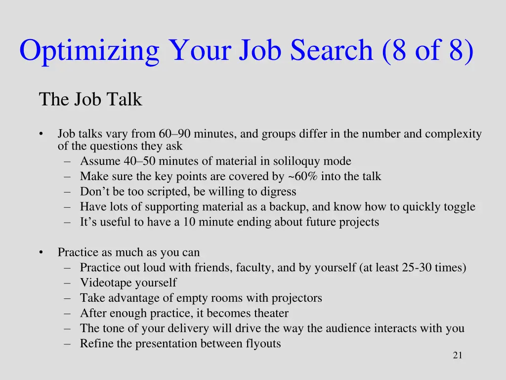 optimizing your job search 8 of 8