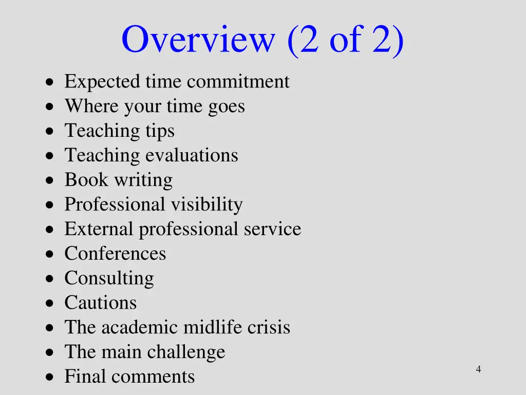 overview 2 of 2 expected time commitment where