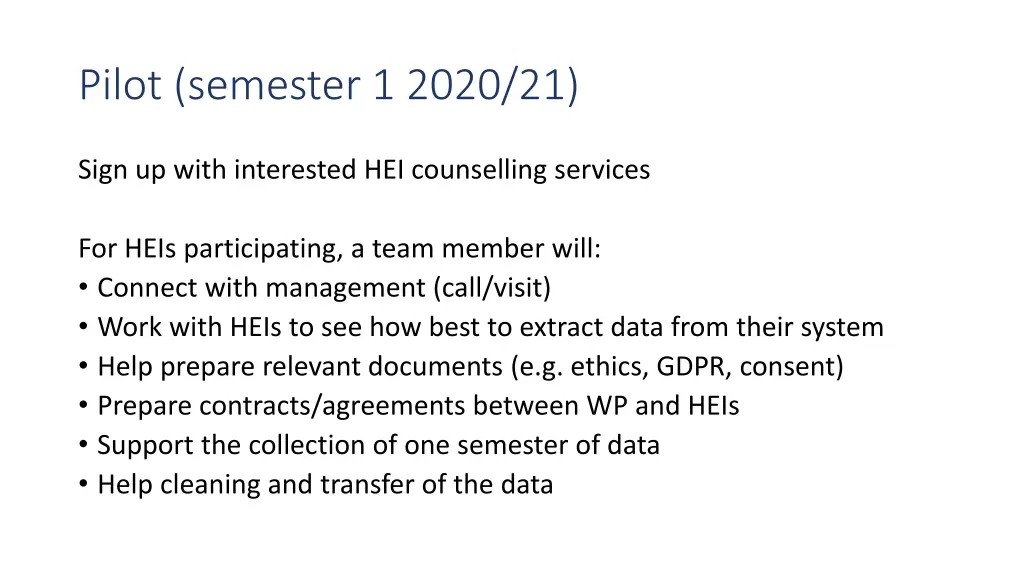 pilot semester 1 2020 21