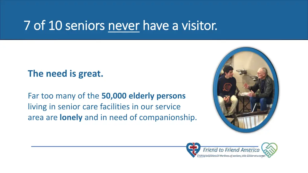7 of 10 seniors never have a visitor far too many