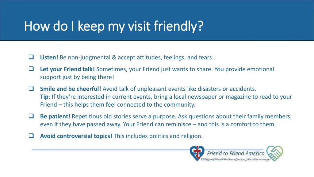 7 of 10 seniors never have a visitor friend this