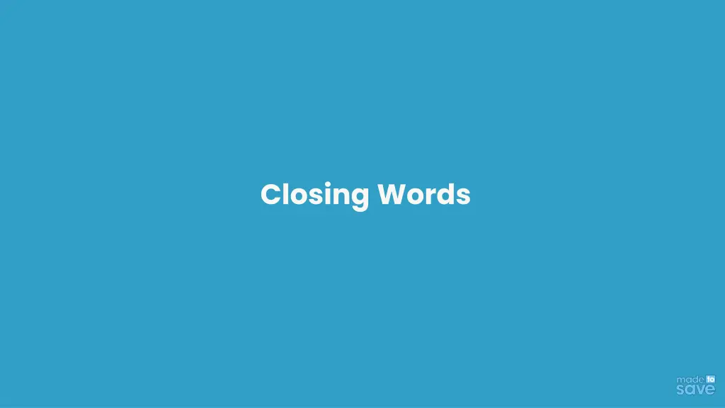 closing words