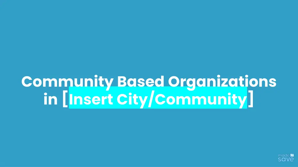 community based organizations in insert city