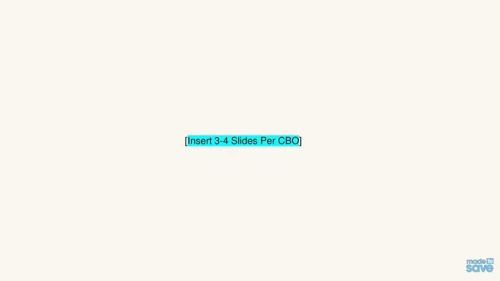 insert 3 4 slides per cbo