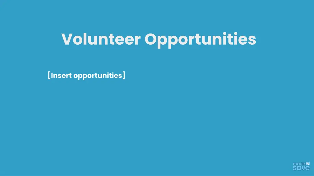 volunteer opportunities