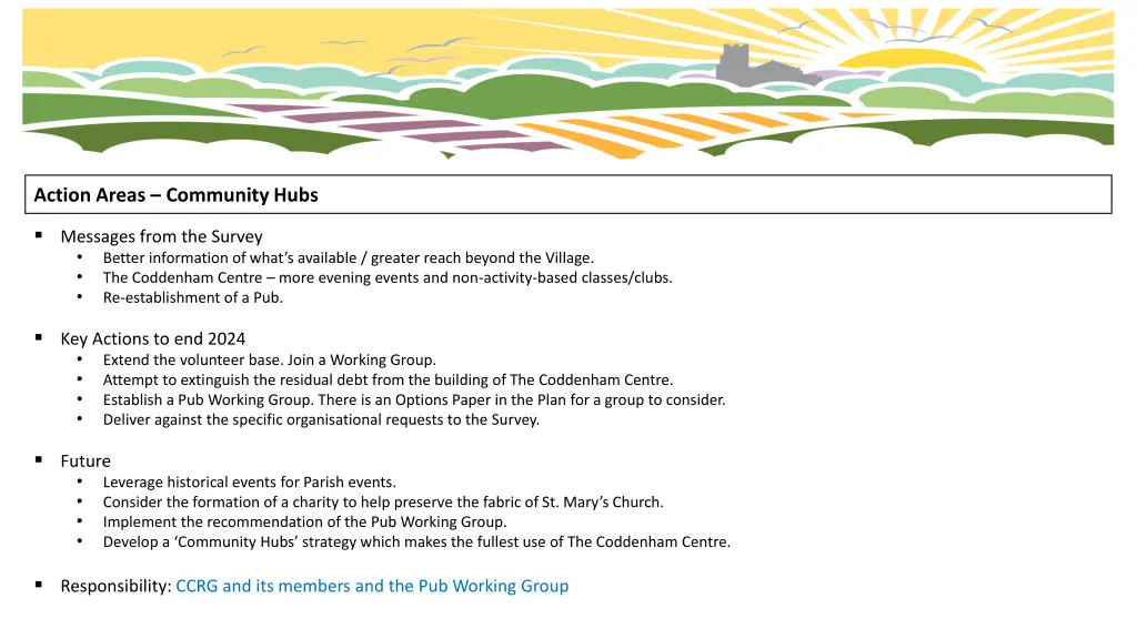 action areas community hubs