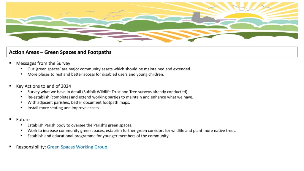 action areas green spaces and footpaths