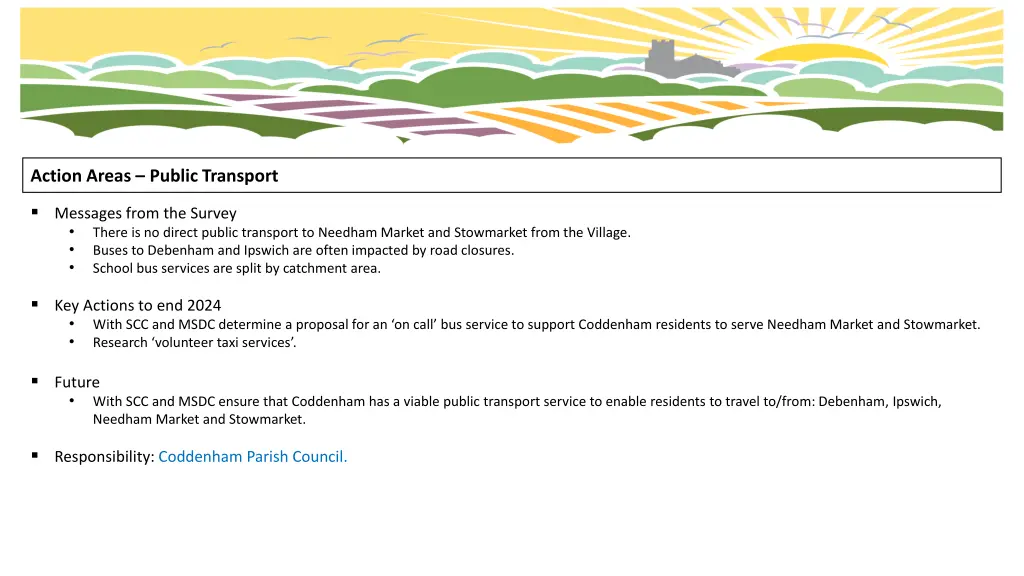 action areas public transport