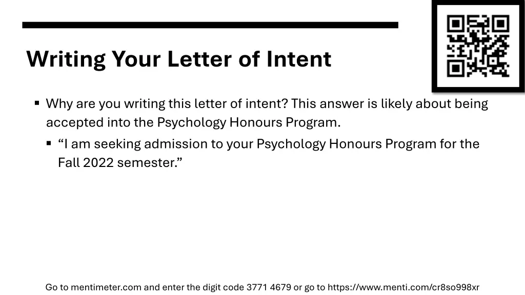 writing your letter of intent