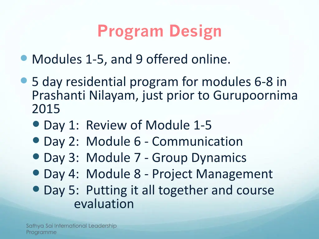 program design