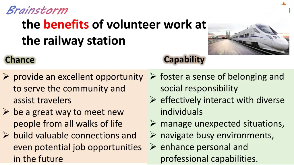 brainstorm the benefits of volunteer work 1