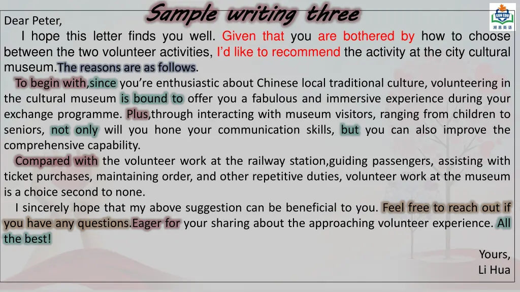 sample writing three