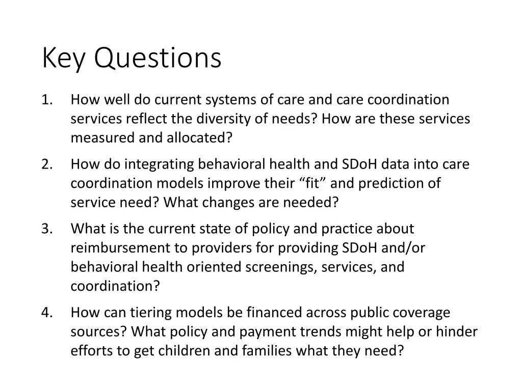 key questions 1