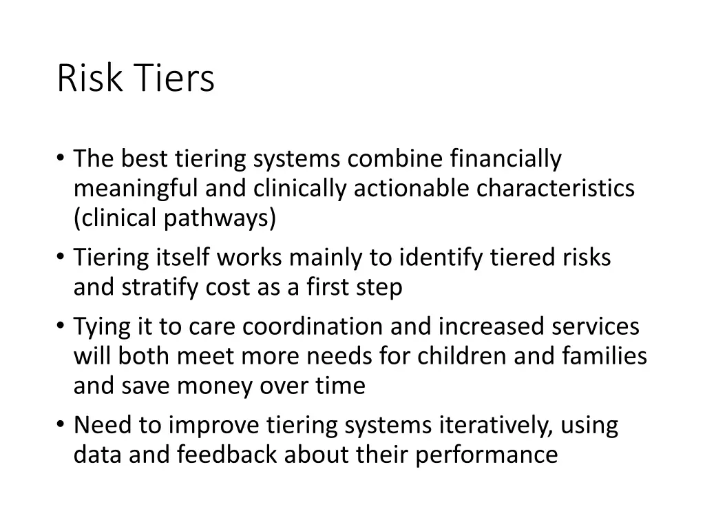 risk tiers