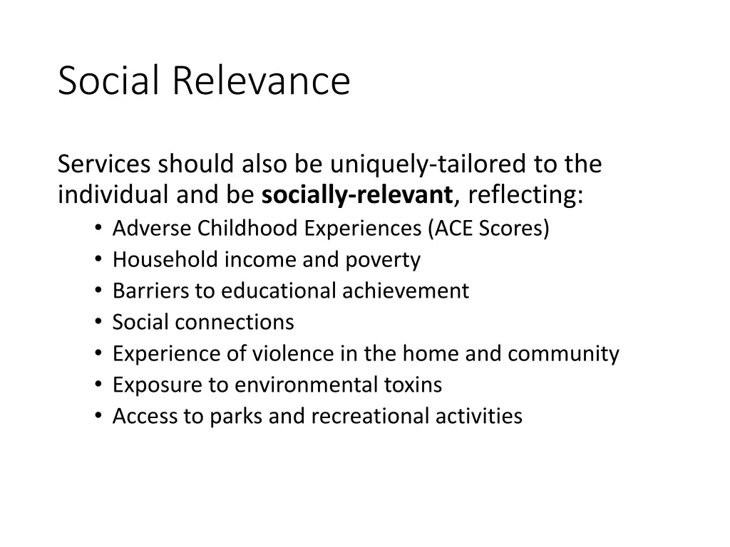 social relevance