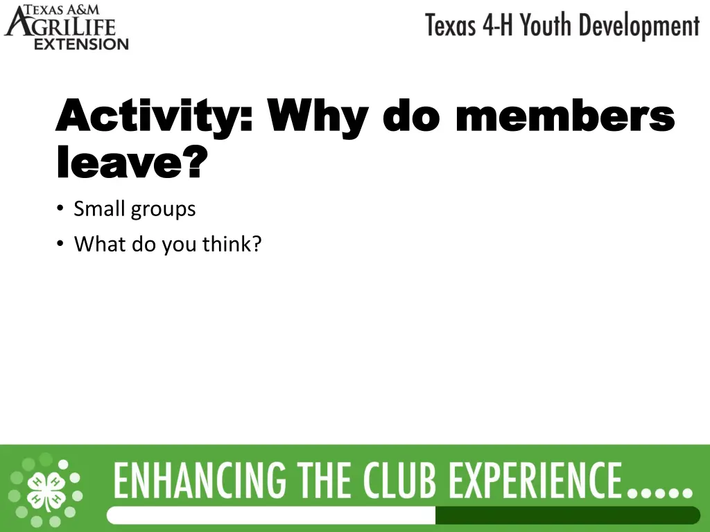 activity why do members activity why do members