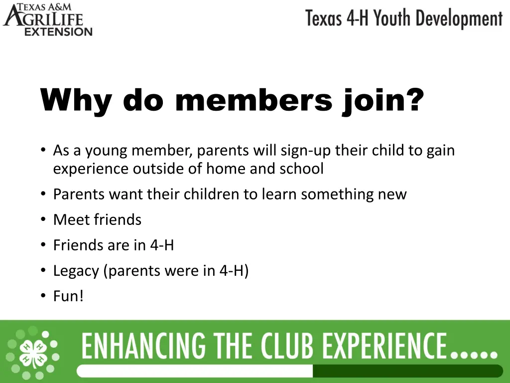 why do members join