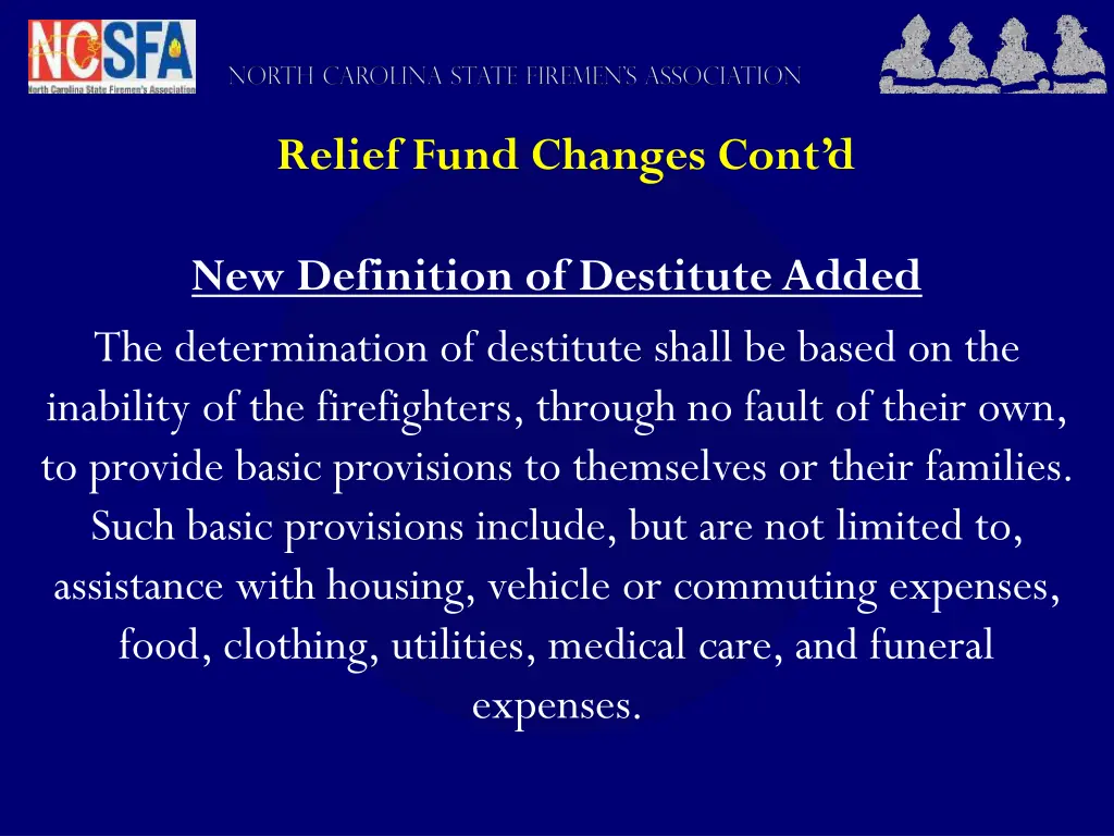relief fund changes cont d