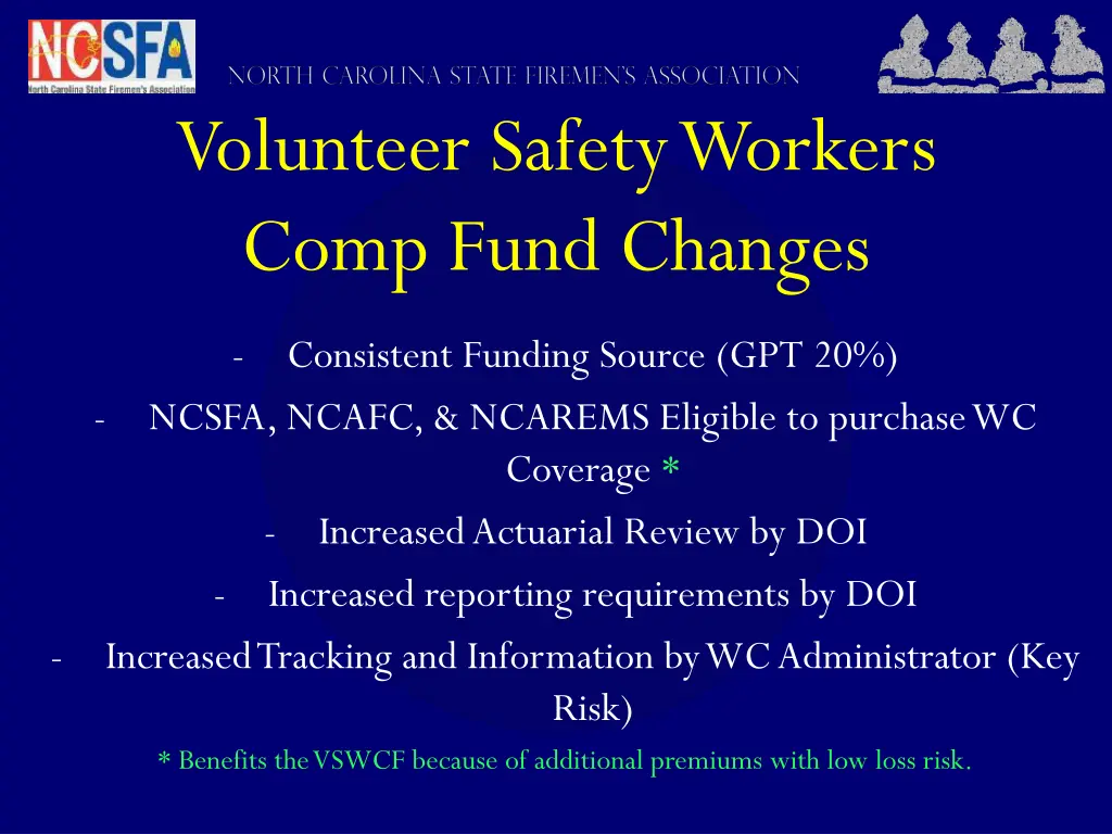 volunteer safety workers comp fund changes