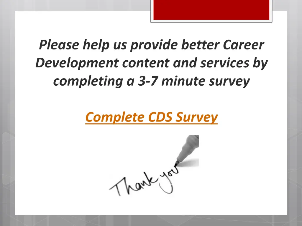 please help us provide better career development