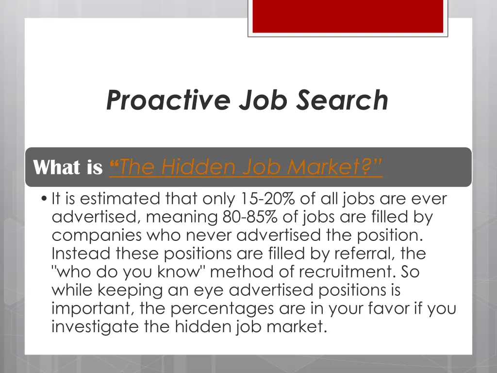 proactive job search