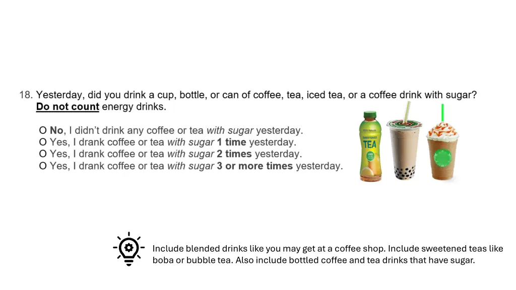 include blended drinks like