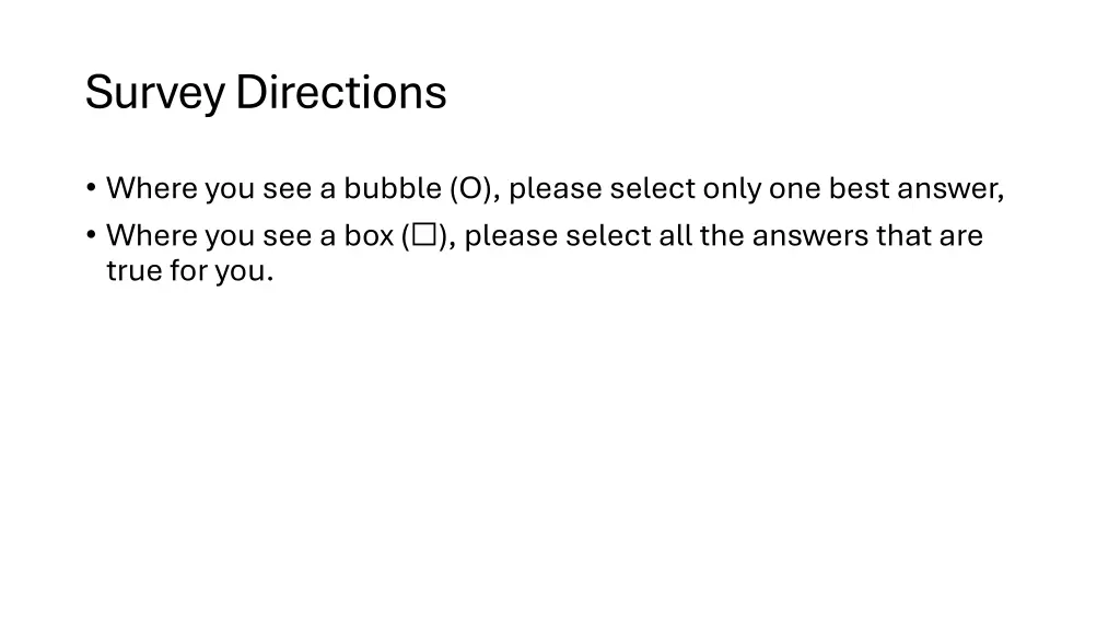 survey directions