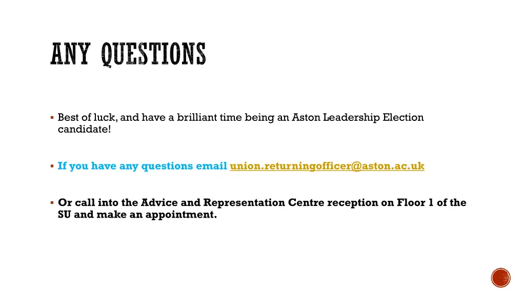 any questions