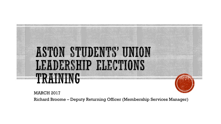 aston students union leadership elections training