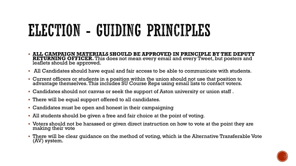 election guiding principles