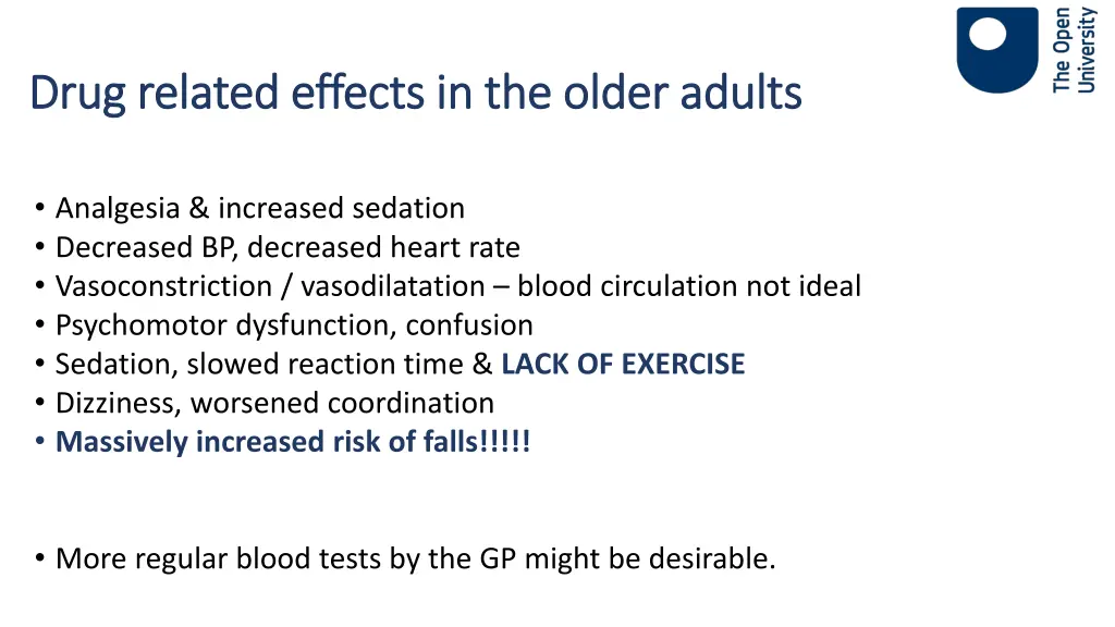 drug related effects in the older adults drug