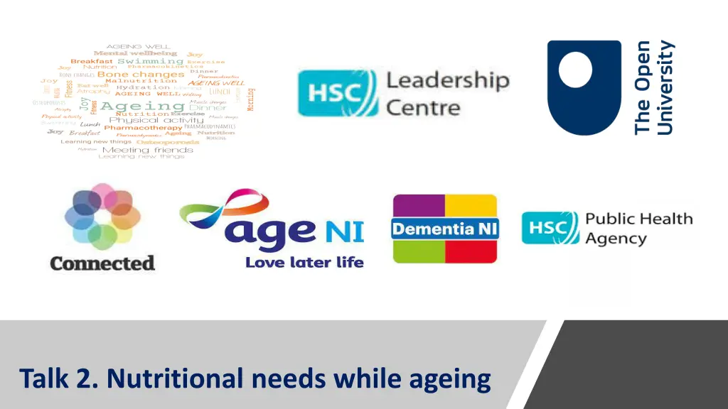 talk 2 nutritional needs while ageing