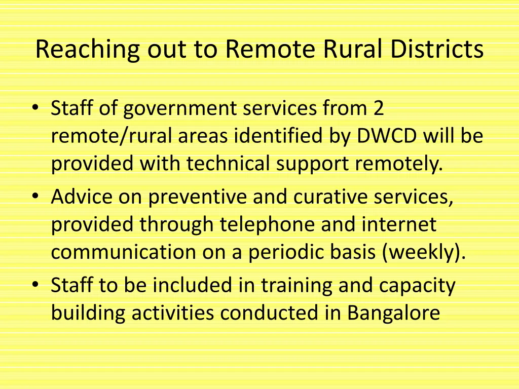 reaching out to remote rural districts
