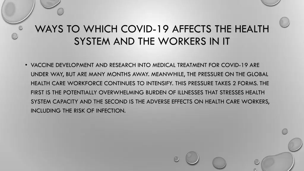 ways to which covid 19 affects the health system