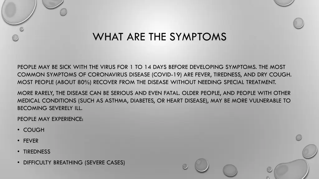 what are the symptoms