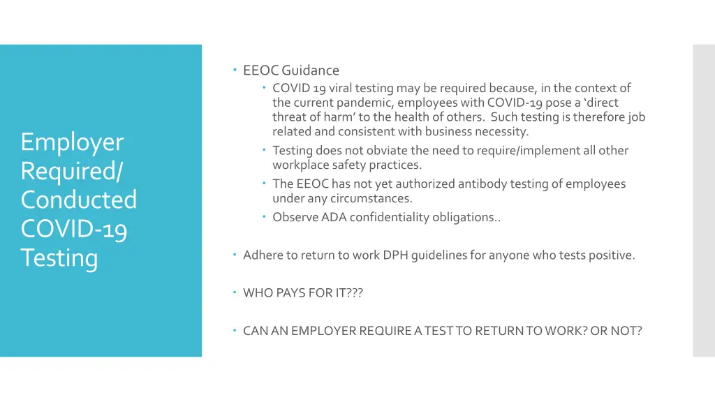 eeoc guidance covid 19 viral testing