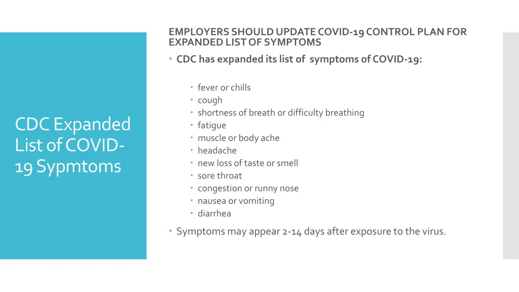 employers should update covid 19 control plan