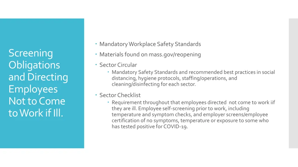 mandatory workplace safety standards