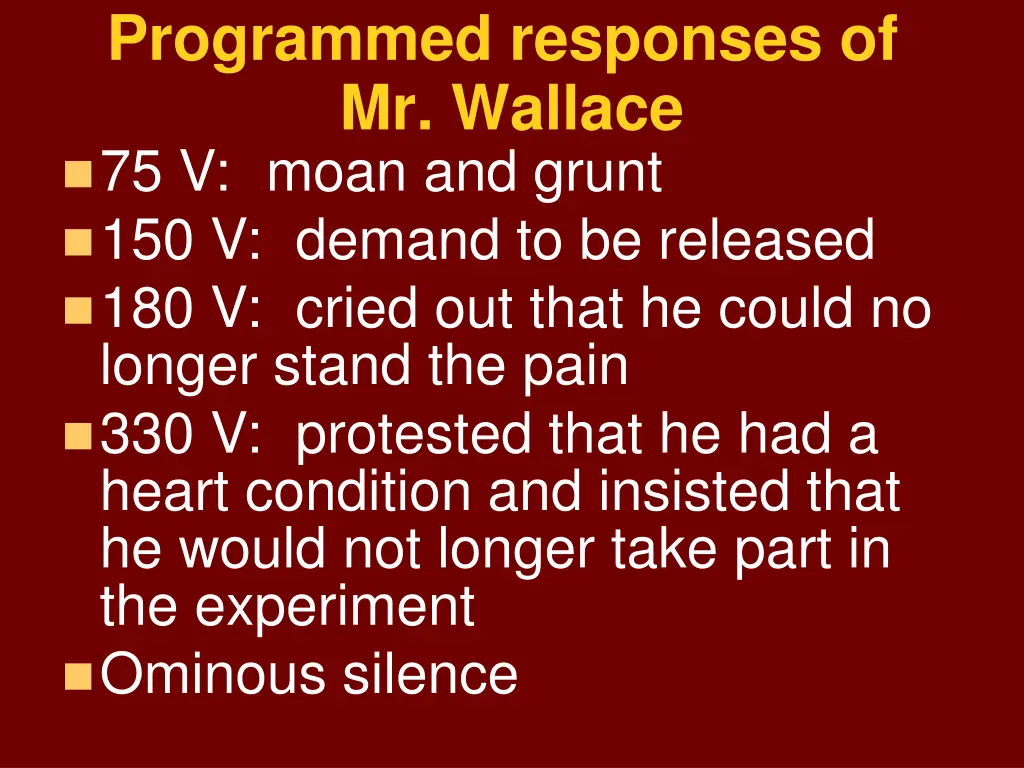 programmed responses of mr wallace 75 v moan