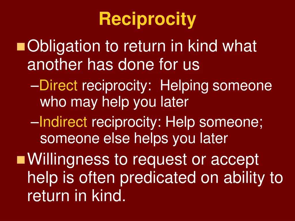 reciprocity