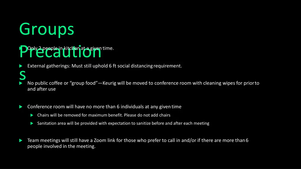 groups precaution s no public coffee or group