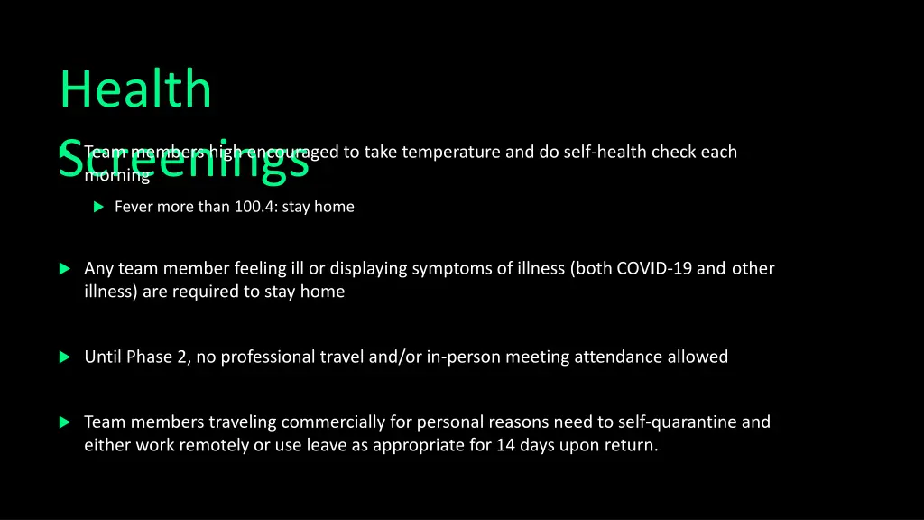 health screenings morning