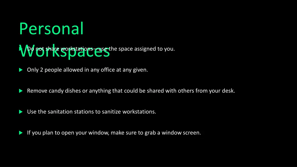 personal workspaces