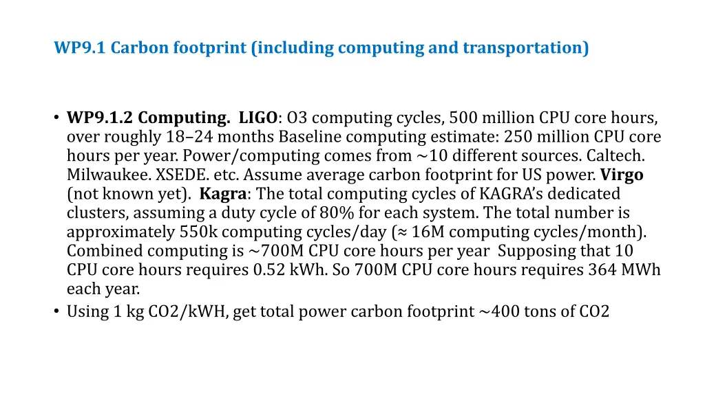 wp9 1 carbon footprint including computing 1