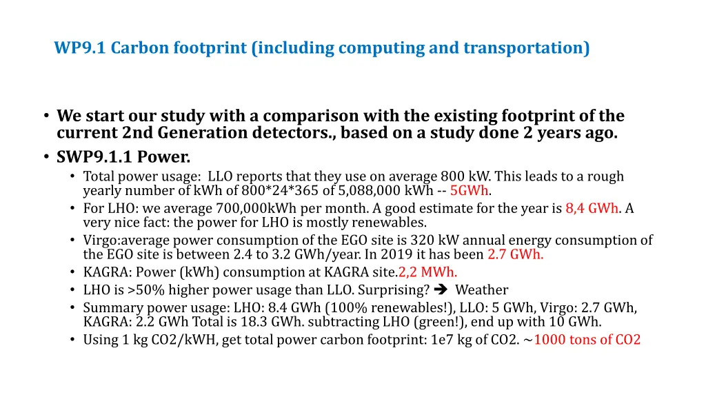 wp9 1 carbon footprint including computing