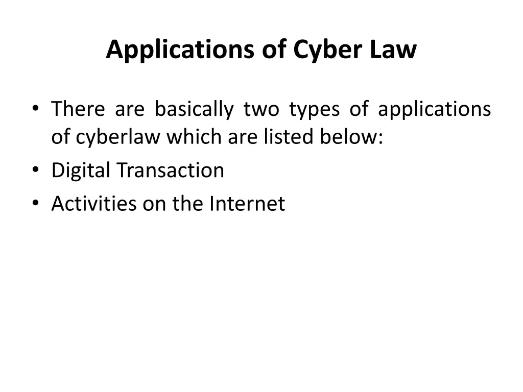 applications of cyber law