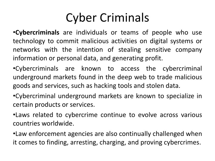 cyber criminals