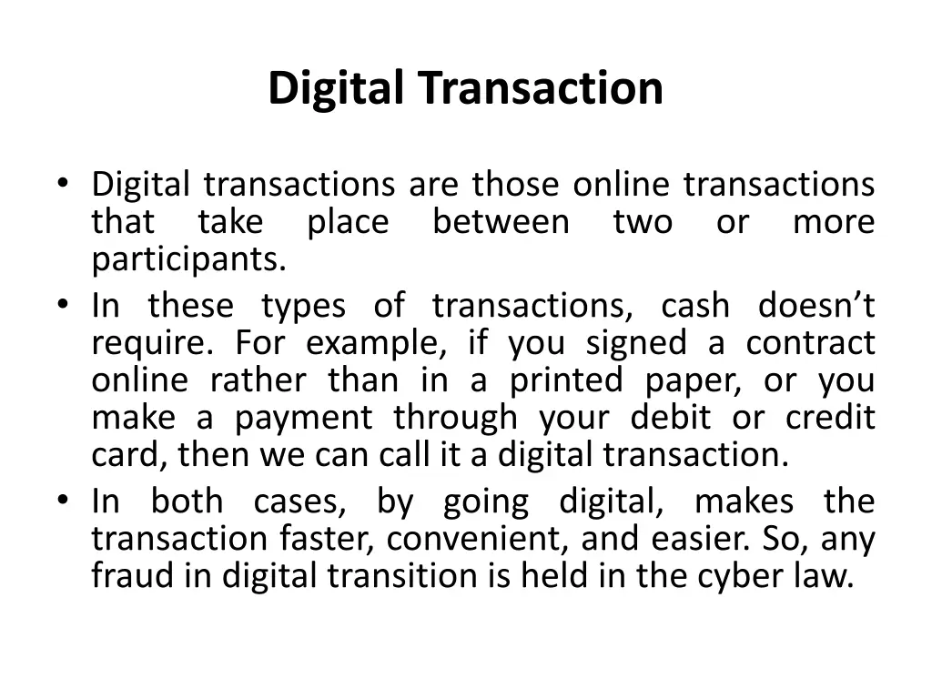digital transaction