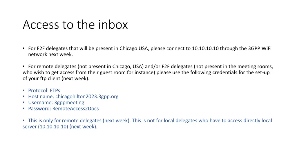 access to the inbox